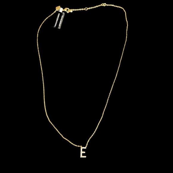 Banana Republic Goldtone CZ “E” Necklace NWT - Picture 2 of 5